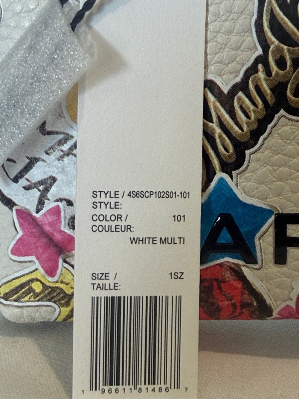 Marc Jacobs White Sticker-Print Zip Pouch with Multicolor Motifs - Picture 2 of 3